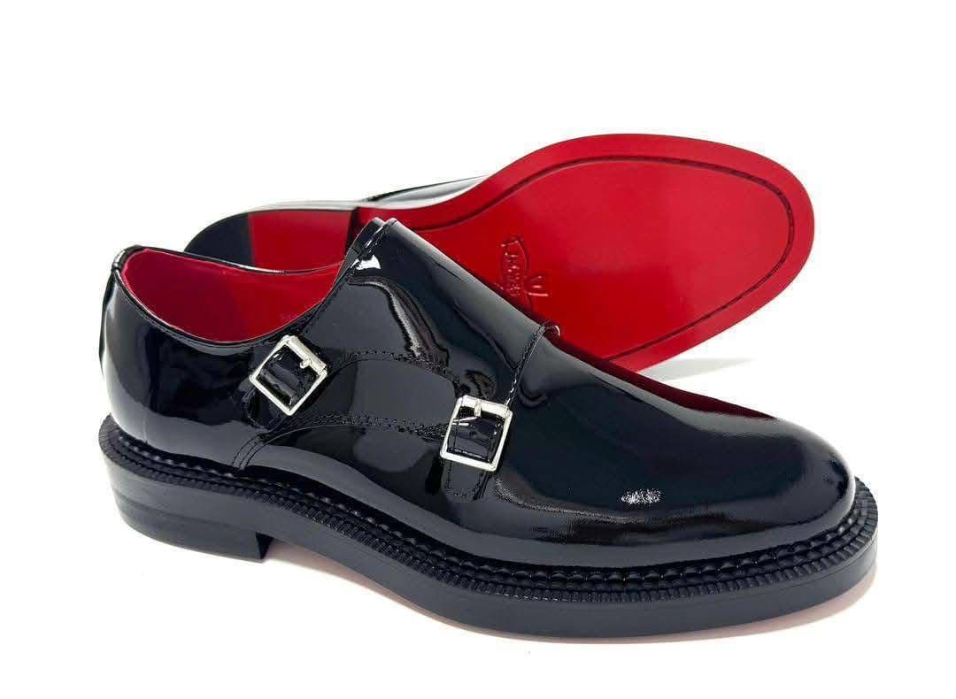 Noir Patent Double Monk