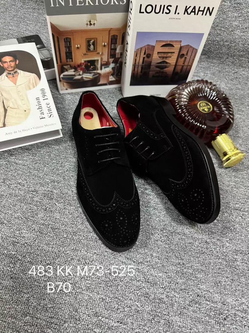 Noir Suede Brogue Oxford