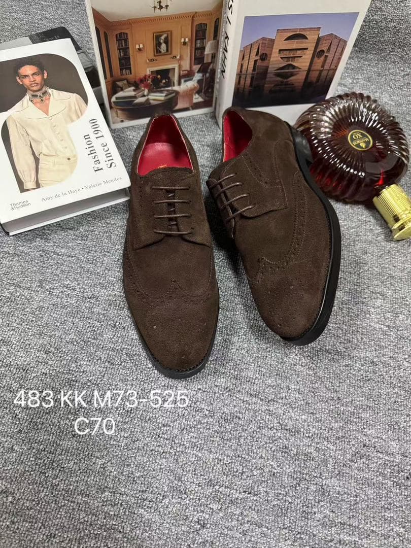 Chocolat Suede Wingtip Brogue