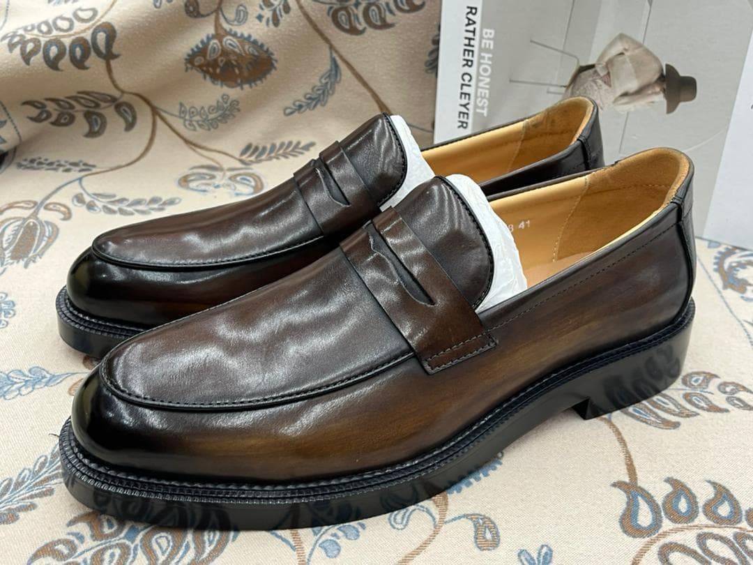 Brun Burnished Penny Loafer