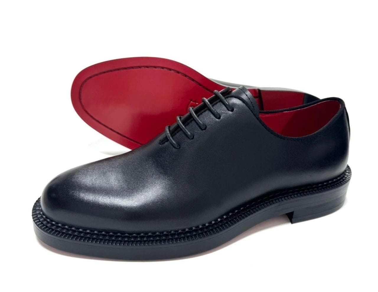 Noir Wholecut Oxford — Red Sole