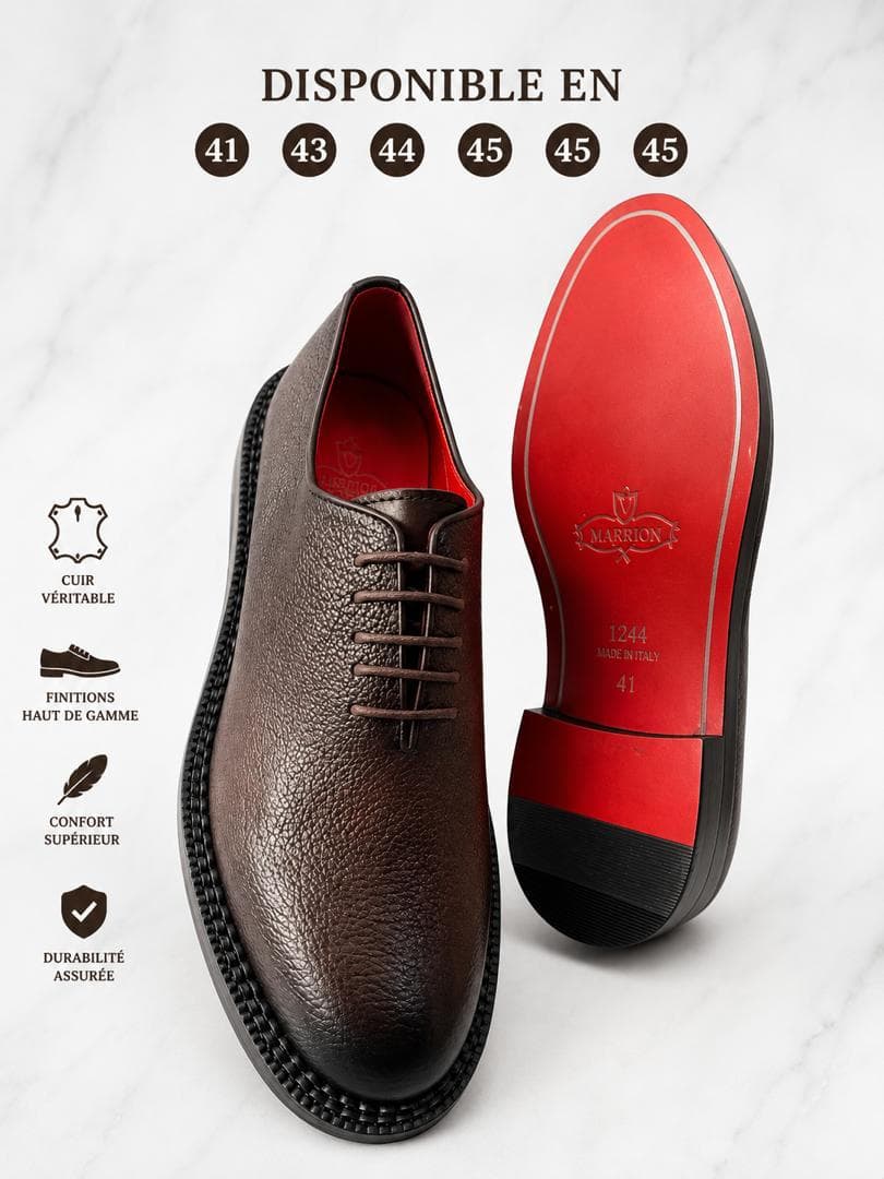 Brun Pebbled Wholecut Oxford