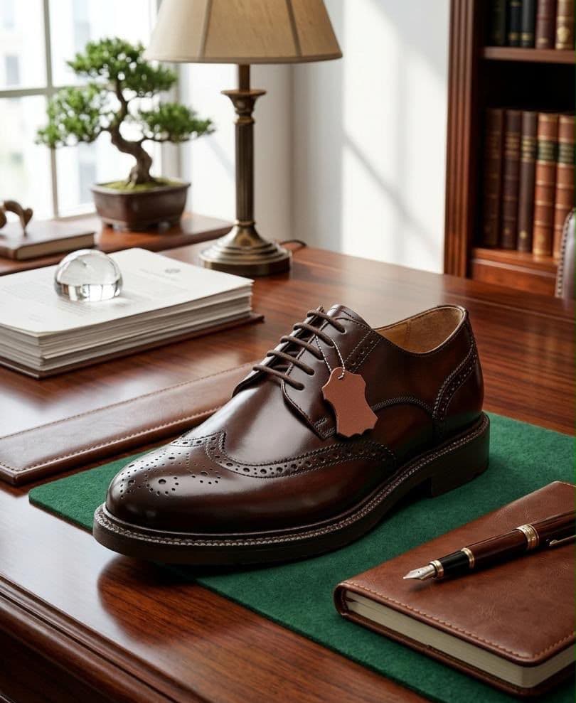 Brun Smooth Wingtip Derby