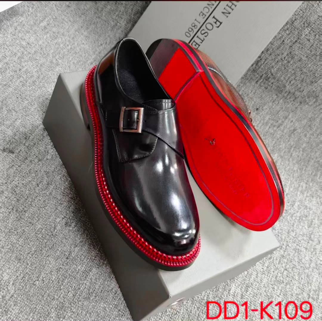 Black Leather Single Monk Strap