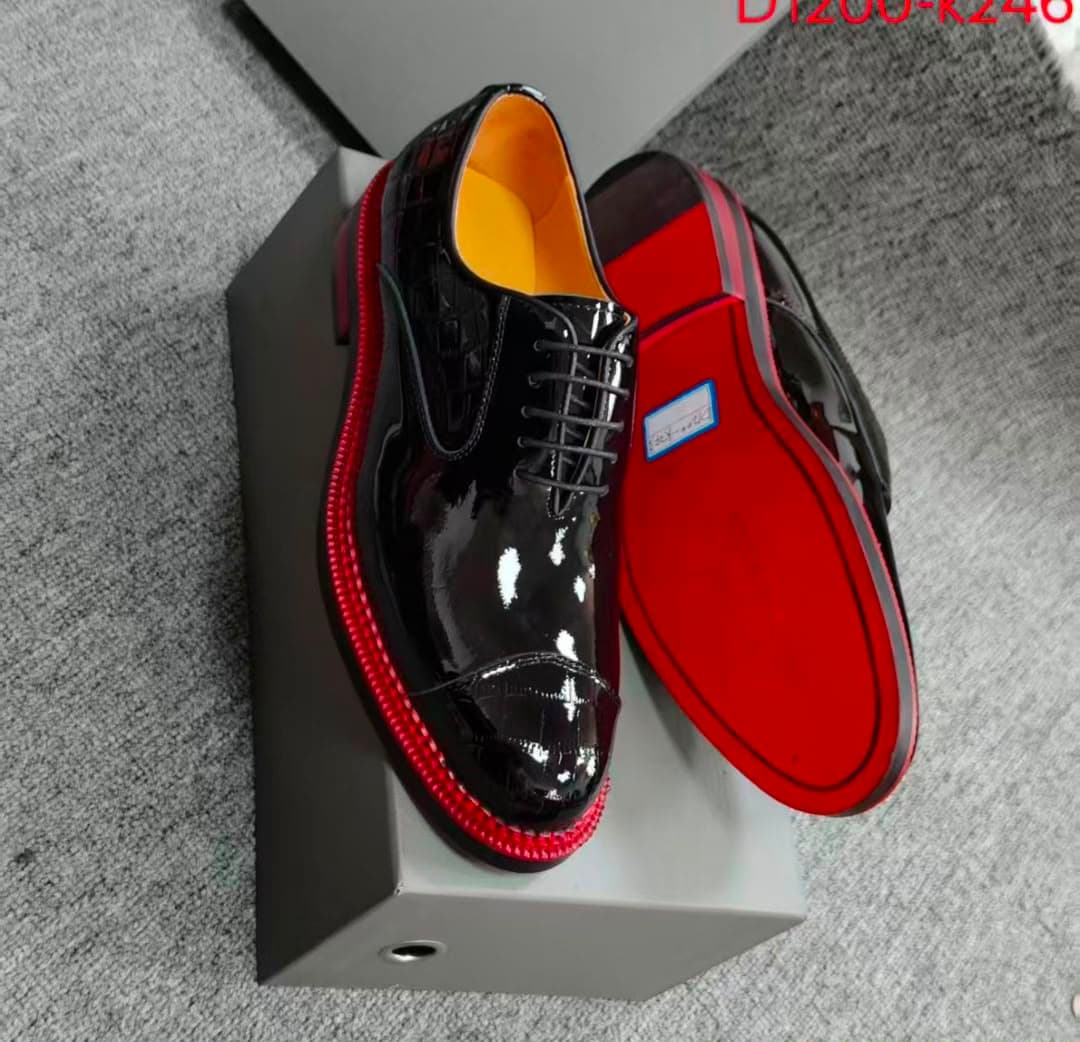 Black Croco Cap-Toe Oxford
