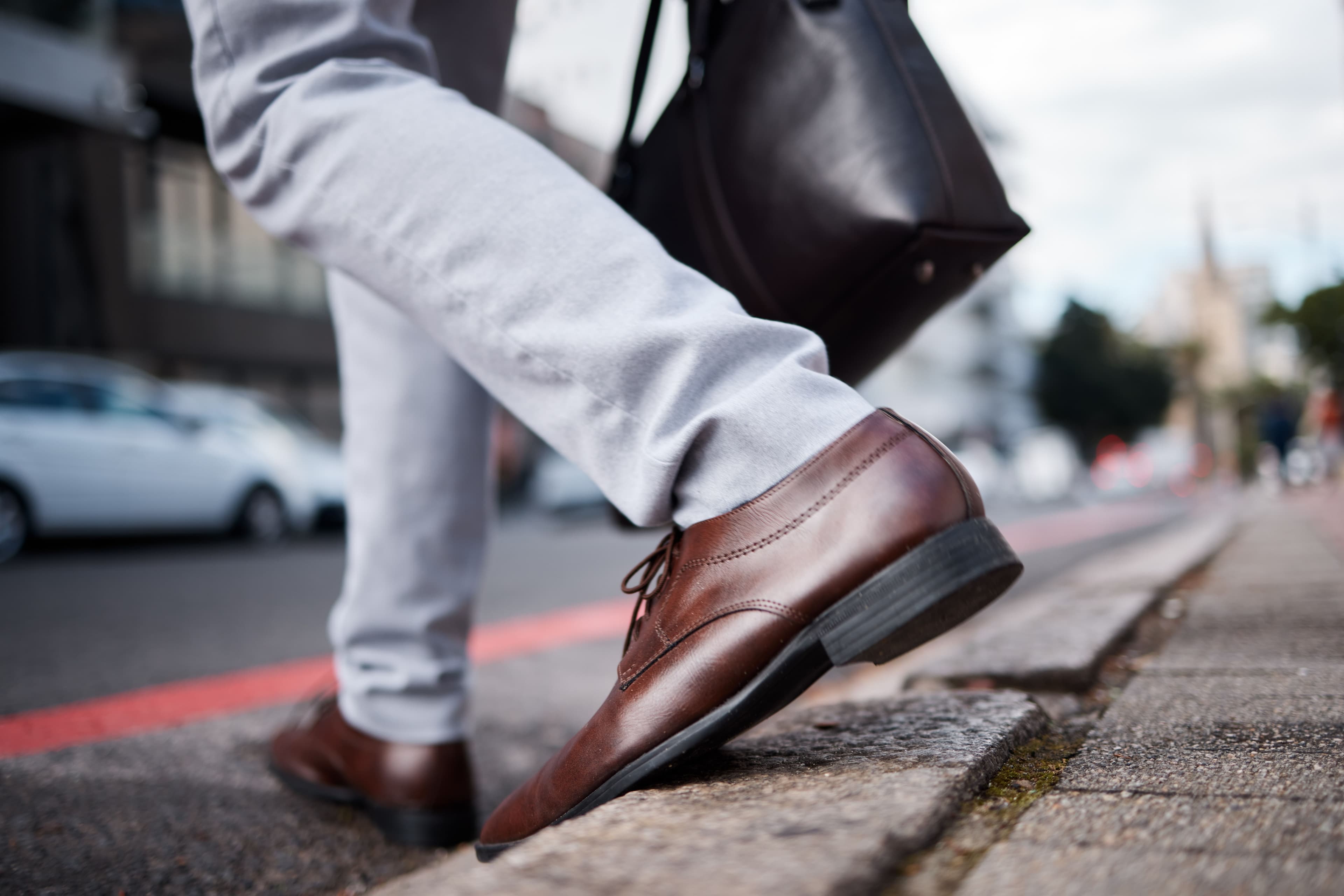 Men's formal shoes near Menlyn Pretoria — Oxford shoes on city street