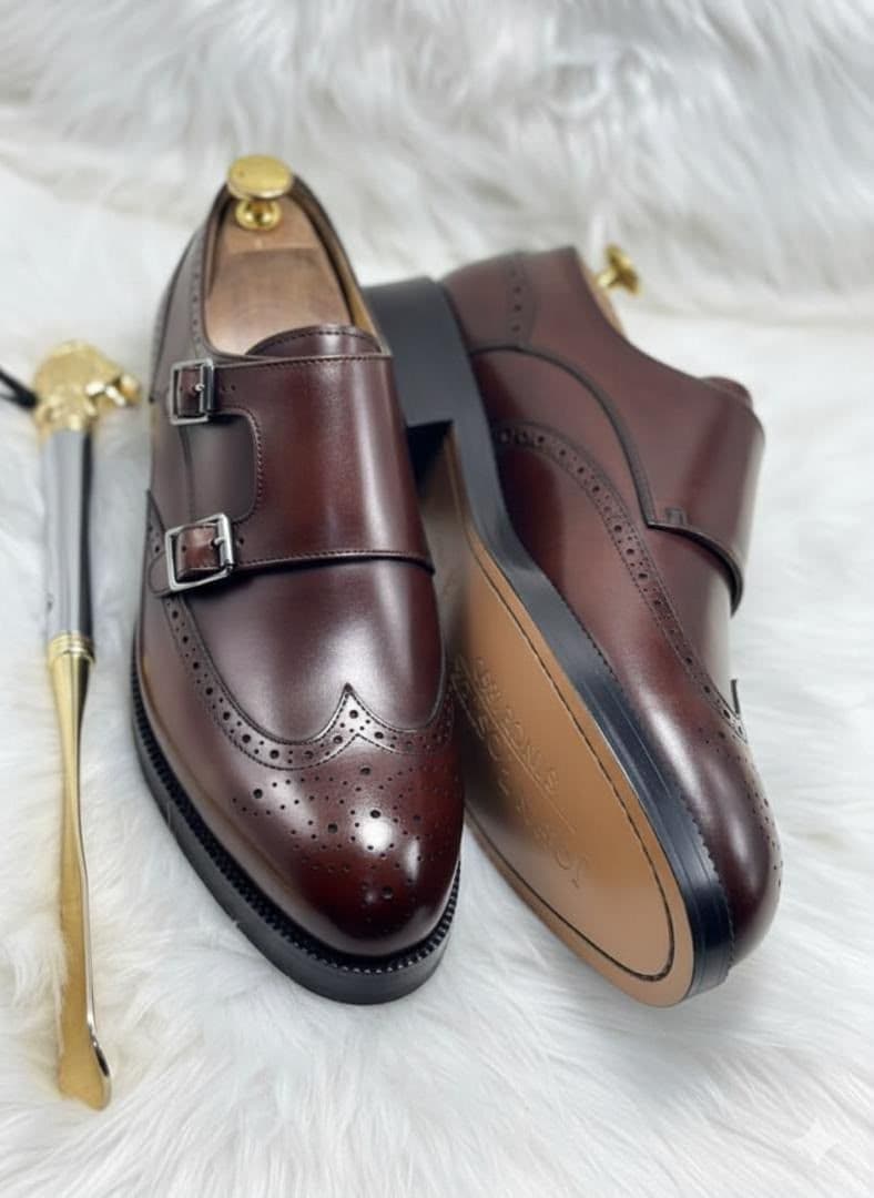 Bordeaux Double Monk Brogue